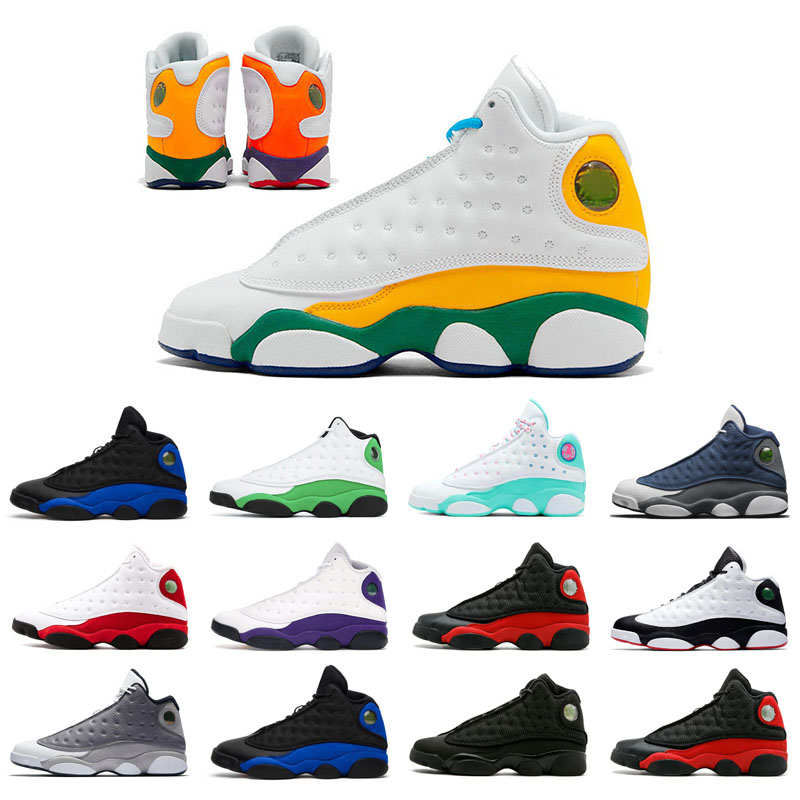 

13s man basketball shoes Grey Aurora Green Black Cat bred Chicago court purple Flint He Got Game Hyper Royal LUCKY playground trainer athletic outdoors, Atmosphere grey