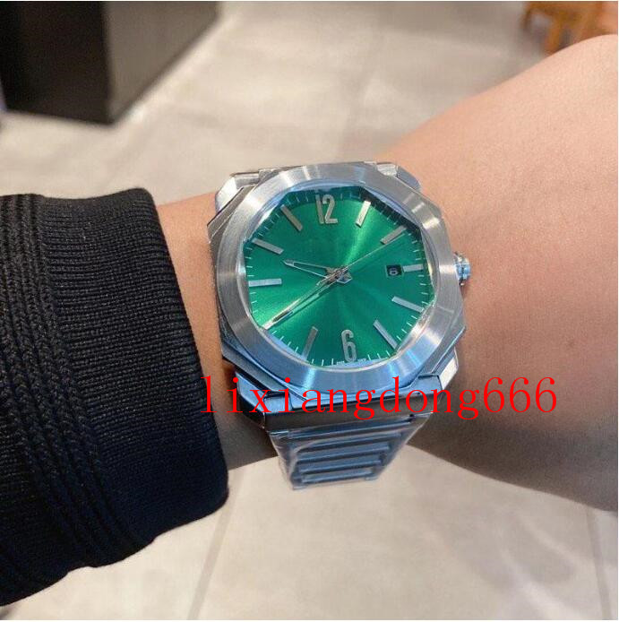 

Squar Octo Roma Collection Automatic Black Dial Watches 41.5MM Mechanical Glack Back Men Watch Stainless Steel Strap Mens Wristwatches, 50m waterproof