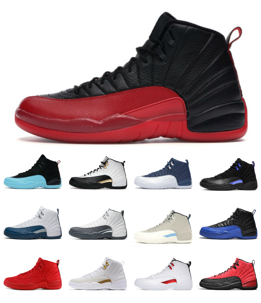 

Mens 12 OG Basketball Shoes Utility Royalty Twist OVO Reverse Flu Game Jumpman 12s University Gold Dark Concord Taxi Playoff French Blue Indigo Cherry Easter Sneaker, Bubble package bag