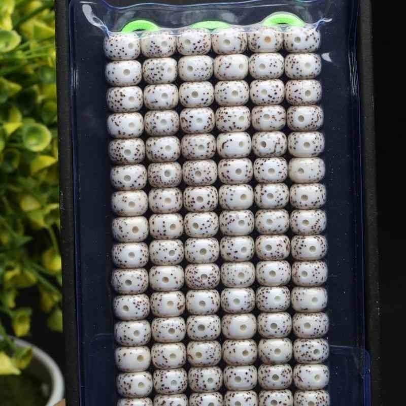 

Tibetan Buddhism 114 White star&moon bodhi seed Prayer Loose bead Mala