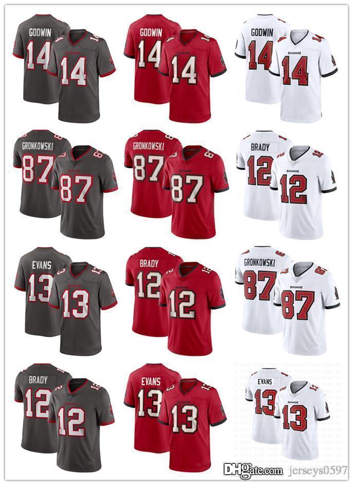 

Men TampaBayBuccaneersJersey 12 Tom Brady 45 Devin White 87 Rob Gronkowski 14 Chris Godwin 13 Mike Evans Football Jerseys, Black;red