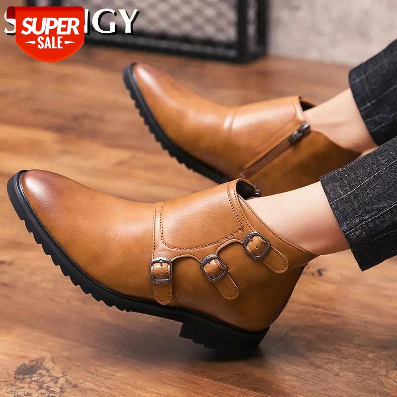 

2020 Men Boots Fashion Casual Retro Men Shoes Outdoor Ankle Boots Casual Classic Botas Work Shoes Business #VM2I