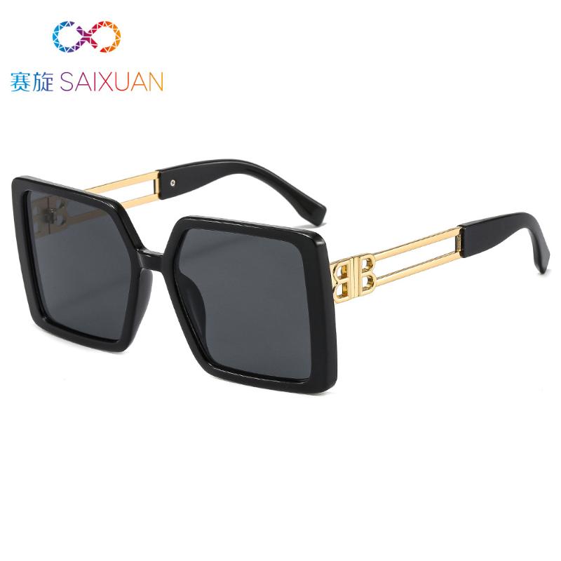 

Sunglasses Arrival 2021 Rectangle Futuristic Bb Logo Women Men Big Fashion Shades Oversized Festival Feminino