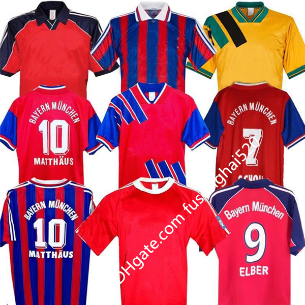 

94 95 96 Bayern Munich retro jerseys 00 01 02 final ELBER zickle EFFENBERG ELBER Pizarro SCHOLL Matthaus Klinsmann football shirts 1995 2001