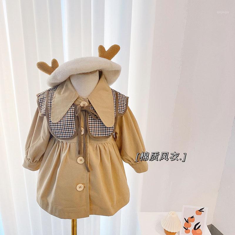 

Coat 2PCS Baby Girl Vest Set Kids Fall Clothes Long Toddler Trench Girls Coats Fashion Spring, Blue;gray