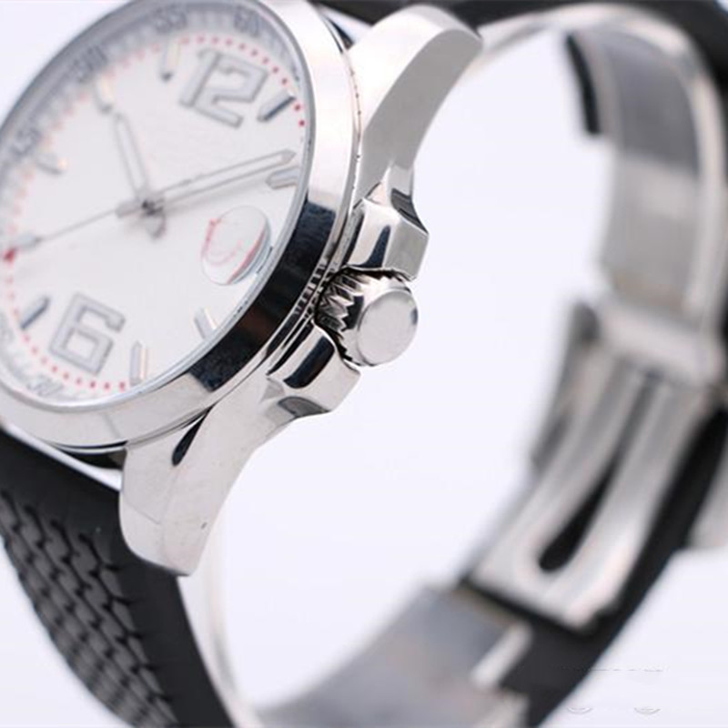 

2021 New 44MM Fashion And Elegant Mens Wrist Watch Watches Transparent Back Automatic Movement White Dial With Rubber Band Of Tyre, 336
