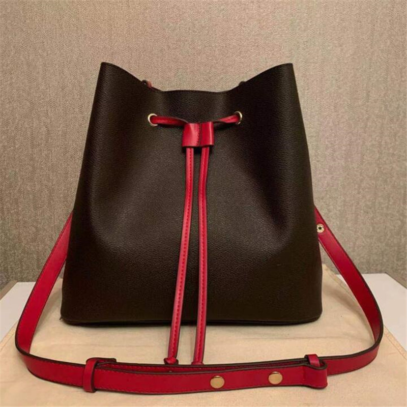 

HH 2021 designers bucket Bag luxurys Womens Handbag Purses Handbags Women Tote Bag Purses Brown Bags Leather Fashion Wallet Bags, Red