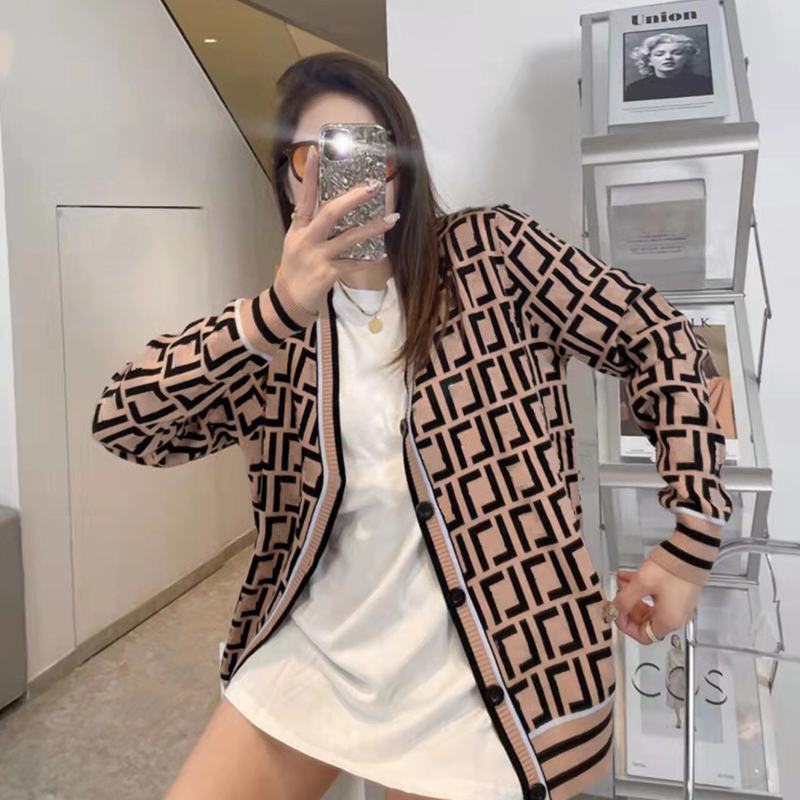 

Women cardigan designer sweater casual knit shirt Letter Printing V-neck Autumn and winter fashion ladies sweaters collar luxury clothes woman Wool Blended Coat, Shipping supplement