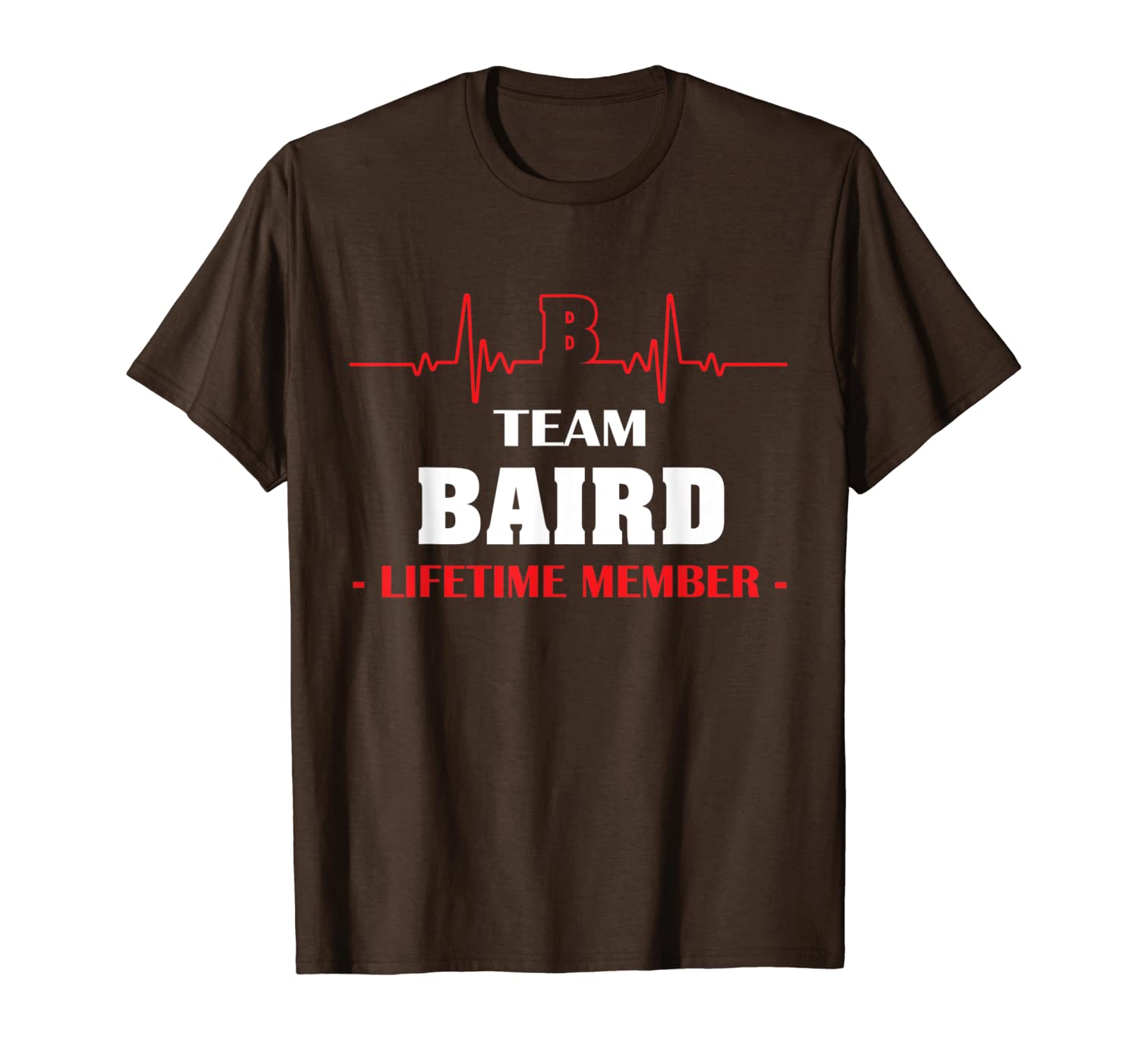 

team baird lifetime member family youth kid shirt hearbeat, White;black
