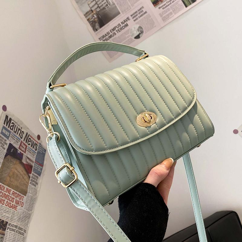 

Vintage Square Tote bag 2021 Spring New High-quality PU Leather Women's Designer Handbag Solid color Shoulder Messenger Bag, Black