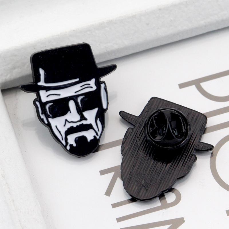 

Pins Brooches Breaking Bad Walter White Punk Zinc Alloy Brooch Pins Backpack Pride Clothes Medal Shirt Hat Insignia Badges Men Wo