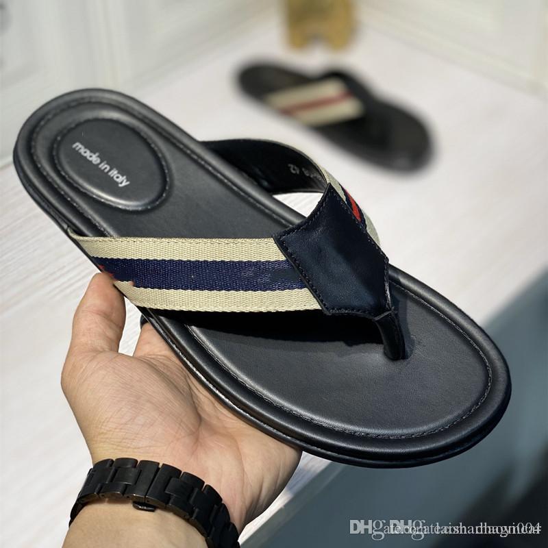 

40% Discount Italy TOP Ace Classic luxury designer Slippers Men Sandals Shoes Slipper brand for beach free gifts online sale with original box, Black