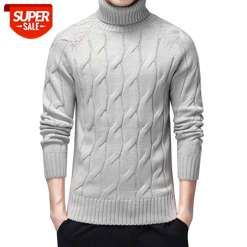 

New Turtleneck Sweaters Men Thick Warm Winter Sweater Male Casual Pullovers Fashion Men Geometric Pattern Knitted Sweaters #je22, White;black