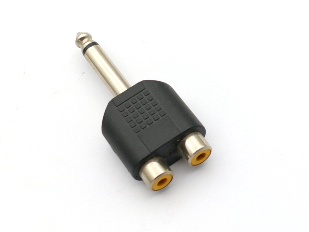 

50pcs 6.35mm (1/4 Inch) Mono Plug to 2 RCA Jack Splitter connectors