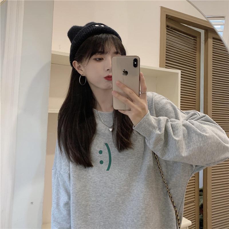 

Women's T-Shirt 2021 Autumn Thin Korean Style Round Neck Jum, Gray