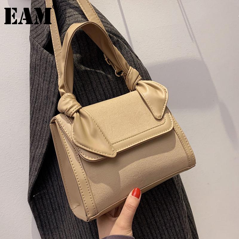

[EAM] Women New Matte Handbag PU Leather Flap Personality All-match Female Crossbody Shoulder Bag Fashion Tide 2021 18A1607, Black