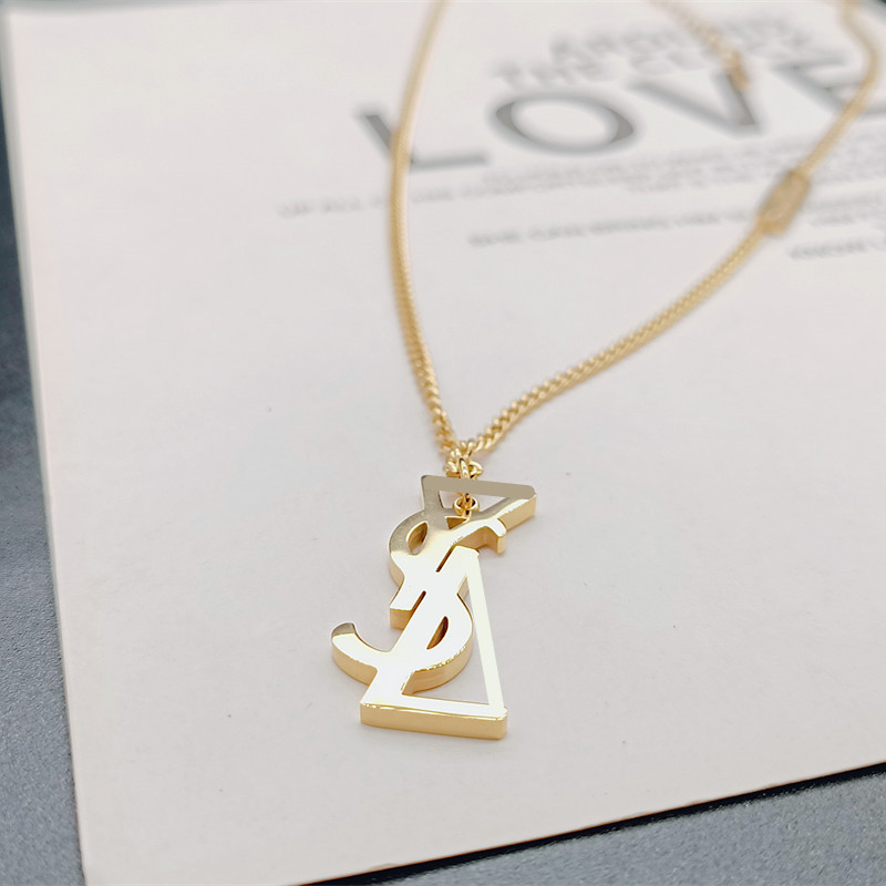 

Titanium steel women Pendant Necklaces female rose gold letter SL luxury fashion elegant gift for girlfriend anniversary birthday jewelry, Silver