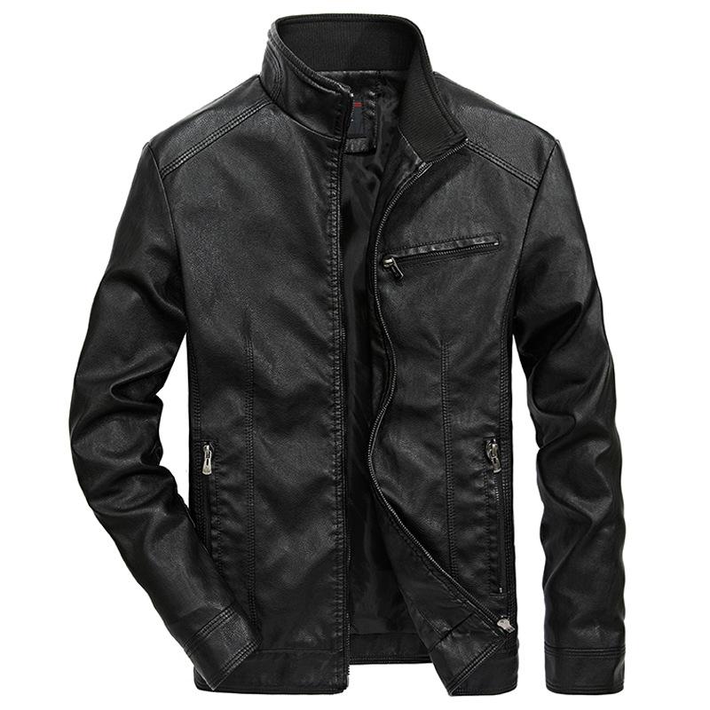 

Men's Jackets Good Quality Brand Motorcycle Leather Men 2021 Warm Patchwork Military Jacket Baseball Collar Pilot Coats, Black;brown