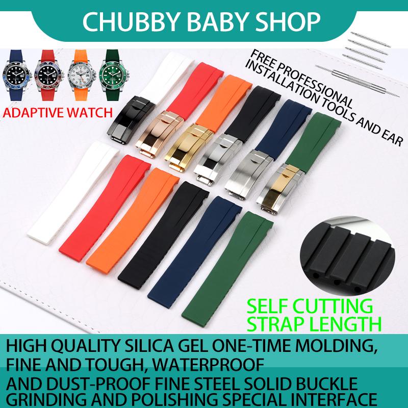 

Watch Bands 20mm 21mm 22mm Blue Red Black Watchband Soft Rubber Band For ROLE Strap Submarine Sub-mariner GMT Series