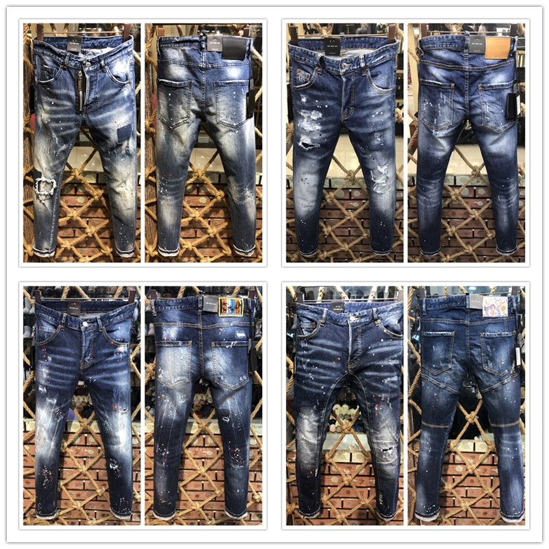 

2021 Clothing Pants Men Women T Shirts Panther Print Army Green Destroyed Mens Slim Denim Straight Biker Skinny Jeans Men