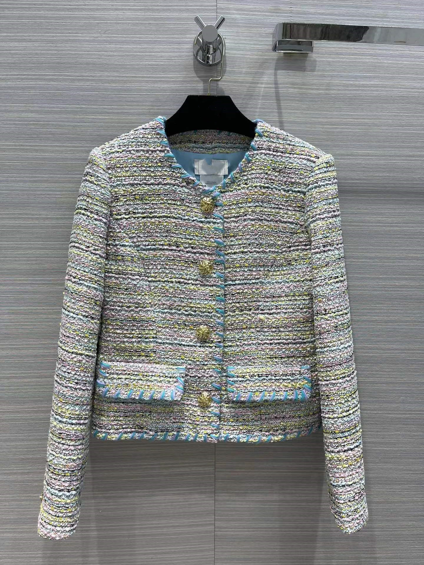 

Milan Runway Jackets 2022 Spring Autumn O Neck Long Sleeve Panelled Women's Coats Designer Brand Same Style Outerwear 0226-1, Picture color