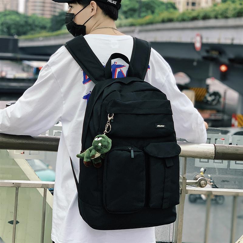 

PB2960 2021 new men's fashion trend large capacity casual backpack, Black