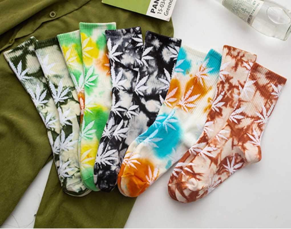 

Men's Socks 5 Pairs/Lot Style Unisex Harajuku Tie-dyed High-Quality Sport Skateboard Hiphop Fashion Couple Sox, Black
