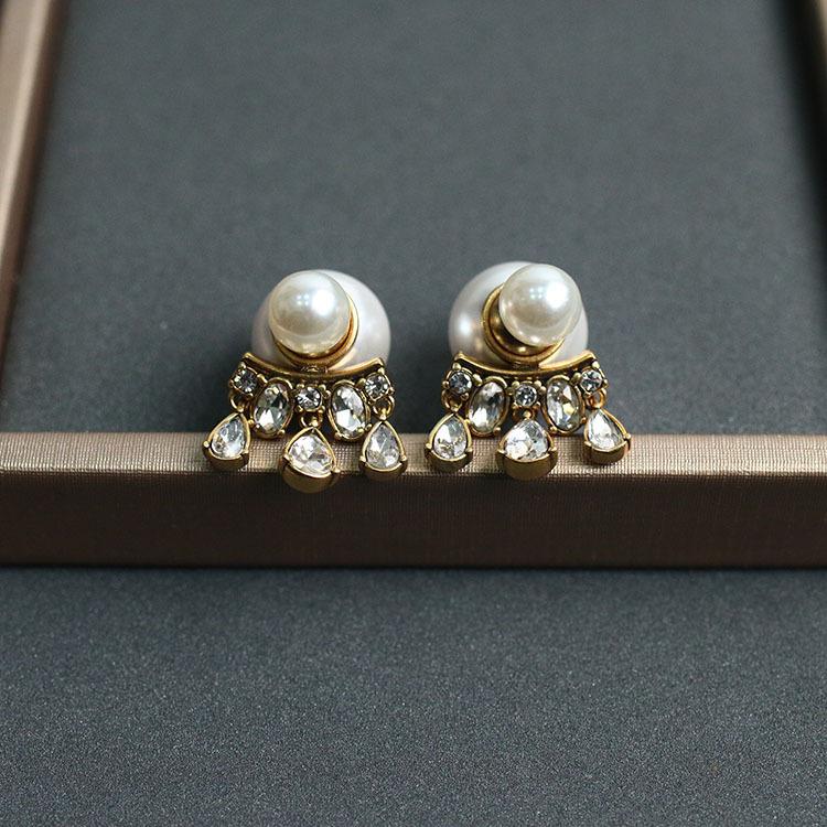 

d family new rings with ear drill pearl made of brass and silver needle