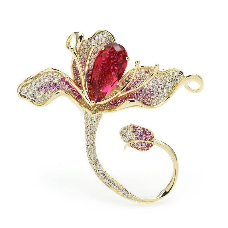

Pins, Brooches Fashion Wanita Mewah Bunga Bros Hias Cubic Zirconia 3 Warna Pernikahan Gaun Perhiasan Hadiah, Gray