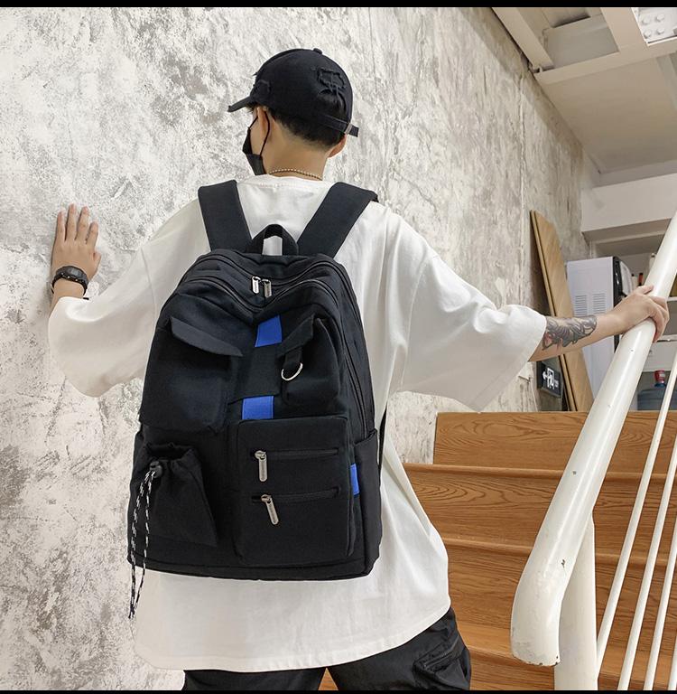 

Backpack BB216 Men's And Women's Large-capacity Rucksack Fashion Trend Personality, Black