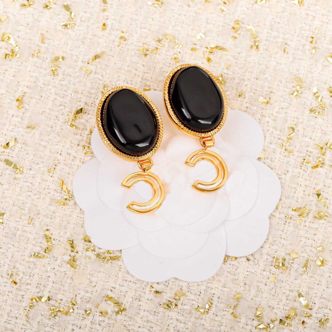 

Top quality drop earring with white and stamp for women wedding jewelry gift in 18k gold plated free shipping with box PS3637