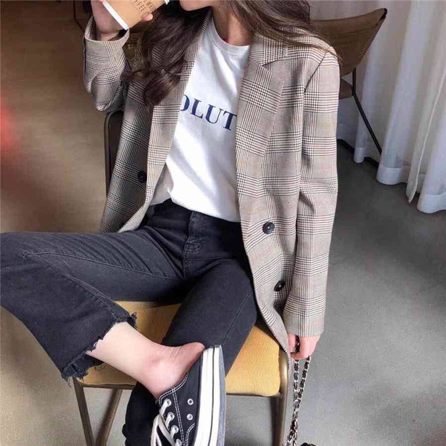 

Women's Jackets Chess female casual jacket thin sleeve double breasted ladies office pocket GT0H, 1# shoe box