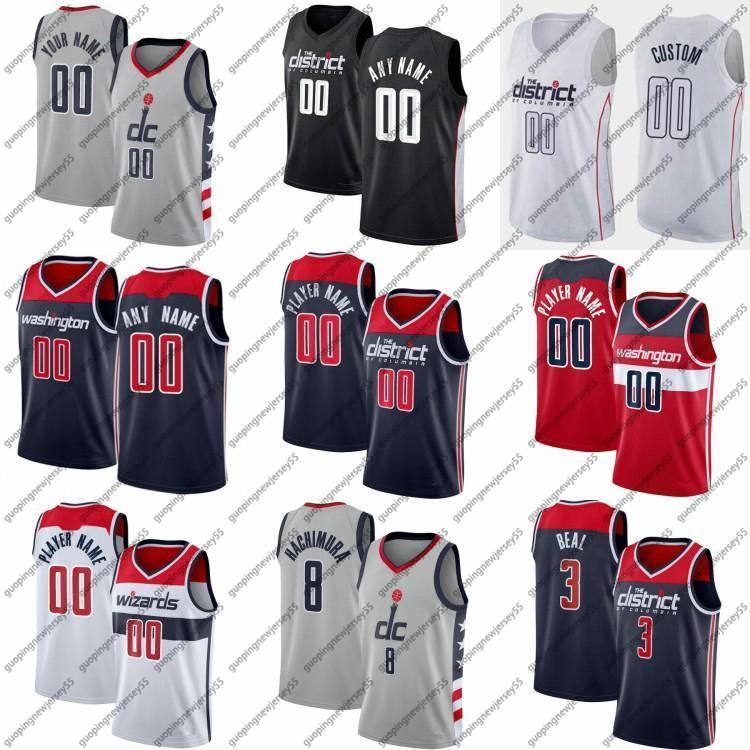 

Custom Printed Jersey Bradley 3 Beal Rui Hachimura Spencer 26 Dinwiddie Corey Kispert Kyle Kuzma Montrezl Harrell Caldwell-Pope Bertans Men, Black;red