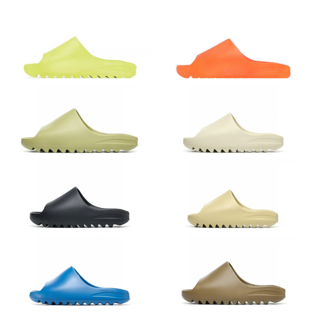 

[with box] 2022 comfortable kanve slides Designer Foam Runner slippers desert sand summer brown flat men women beach resin slide sandal mens, Black