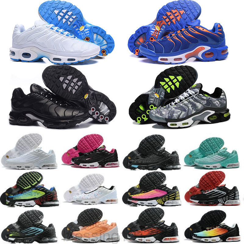 

New TN Plus Casual Shoes Classic Outdoor Run Shoes tn Black White Sport Shock Sneakers Men requin Olive Silver In Metal TT11, Color 01