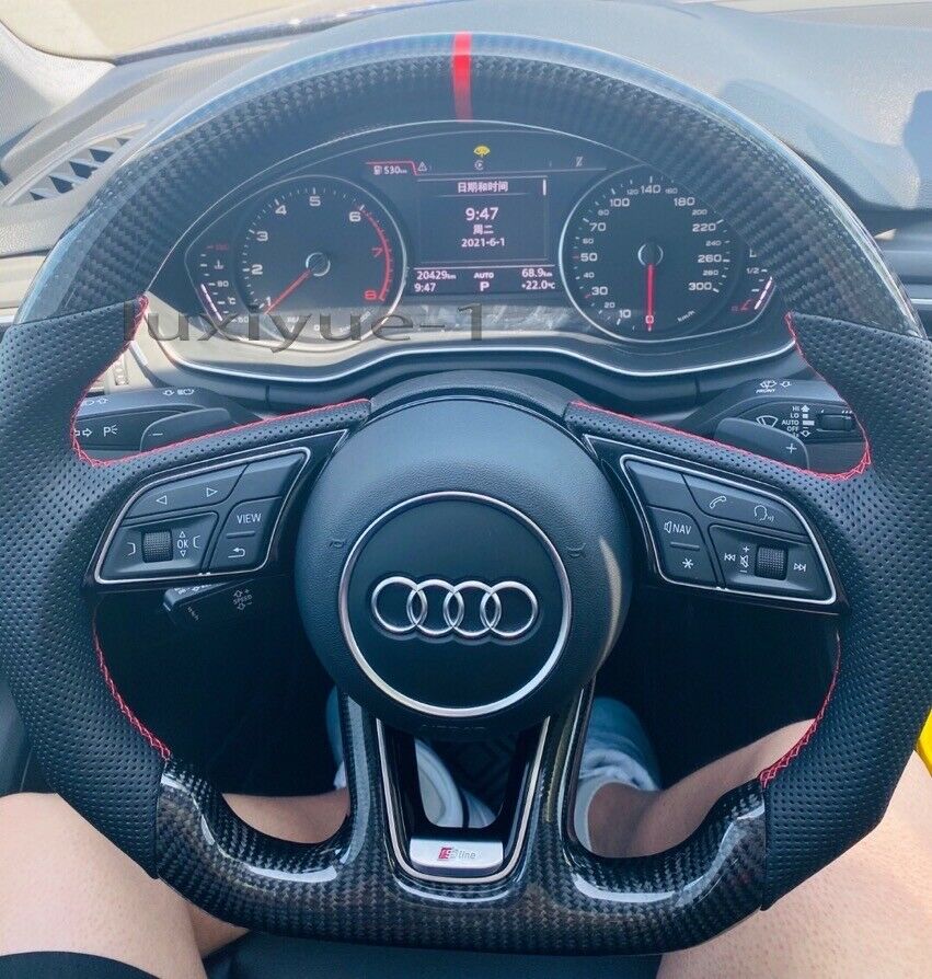 

New Carbon Fiber Custom Steering Wheel for Audi S3 S4 S5 RS3 RS4 RS5 RS6 RS7 18+