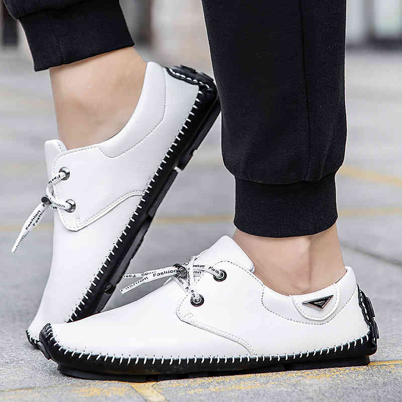 

dress shoes homens sapatos casuais primavera moda conduo mocassins masculinos lazer de couro para homens juventude legal caminhada, Black