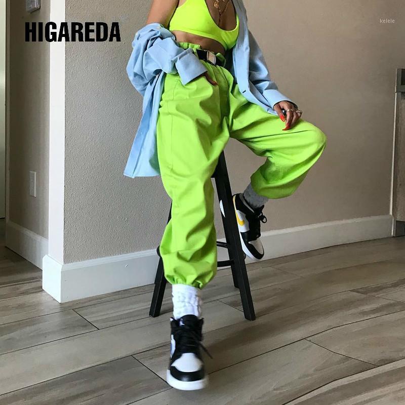 

Women's Pants & Capris Casual Loose Hip Hop Cargo Women Fluorescent Green Harajuku Ladies Trousers Streetwear Sweatpants Spring 2021, Black;white