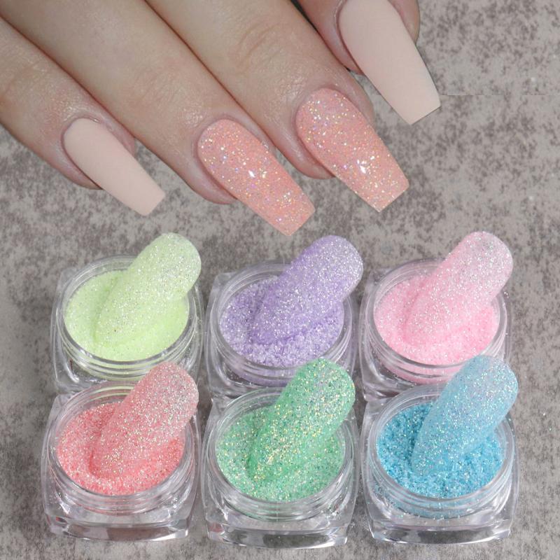 

Nail Glitter 6pcs Sugar Powder Pigment Shiny Candy Pink Color Dipping Dust Art Sequins Design Manicure Decoration TR1539-28