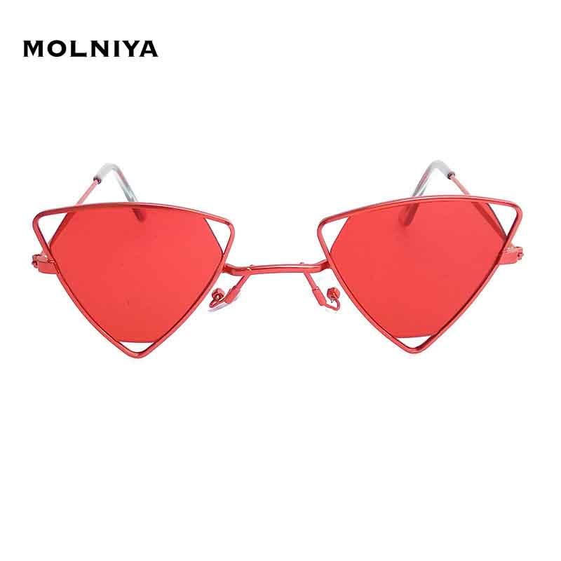 

Sunglasses Hollow Out Triangle Women Fashion Ocean Lens Sun Glasses Metal Small Frame Eyewear UV400 Oculos Feminino