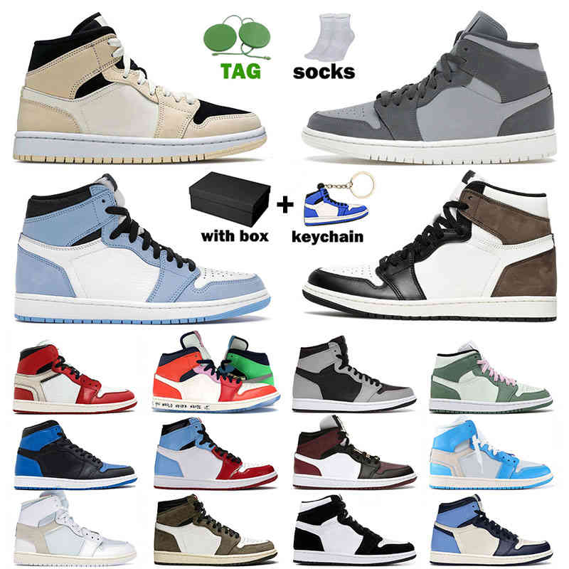 

With Box Airs Jorden 1 Jumpman 1s Mens Womens Basketball Shoes High OG Dark Mocha Fearless Mid Black Beetroot Dutch Green Obsidian Sports, B22 36-46 banned