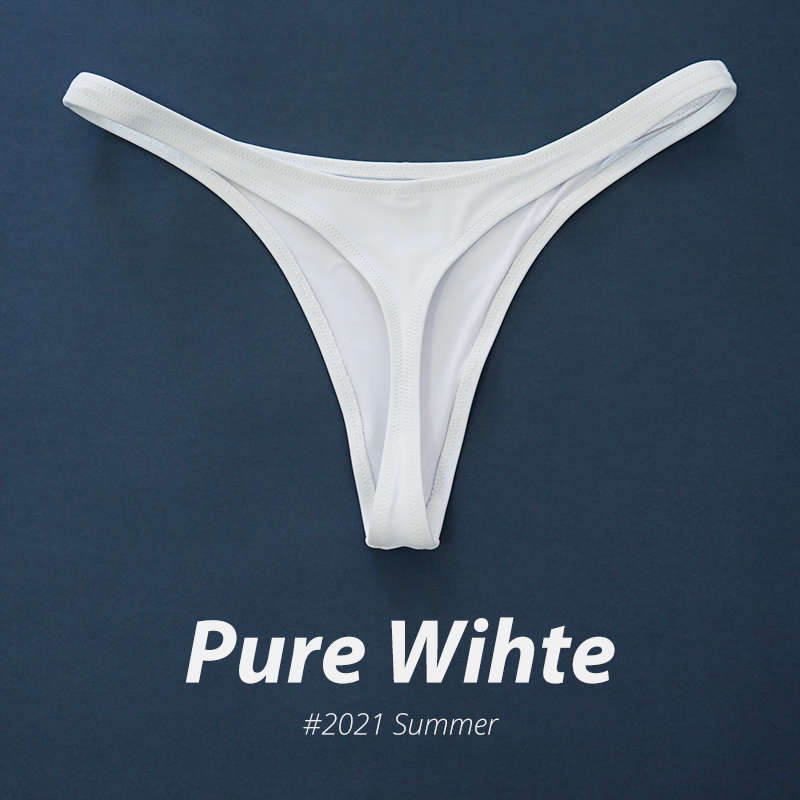 

2020 Hot T-back Bikini Bottom Girl Sexy G-string Swim Briefs Women Trunks Beachwear Brazilian Thong Biquini Bottoms Suit Panties, White;black