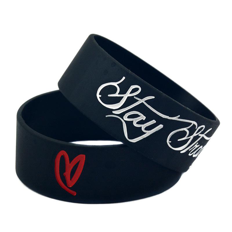

Charm Bracelets 1PC 1 Inch Wide Bracelet Stay Strong Love Silicone Wristband A Great Way To Show Your Support