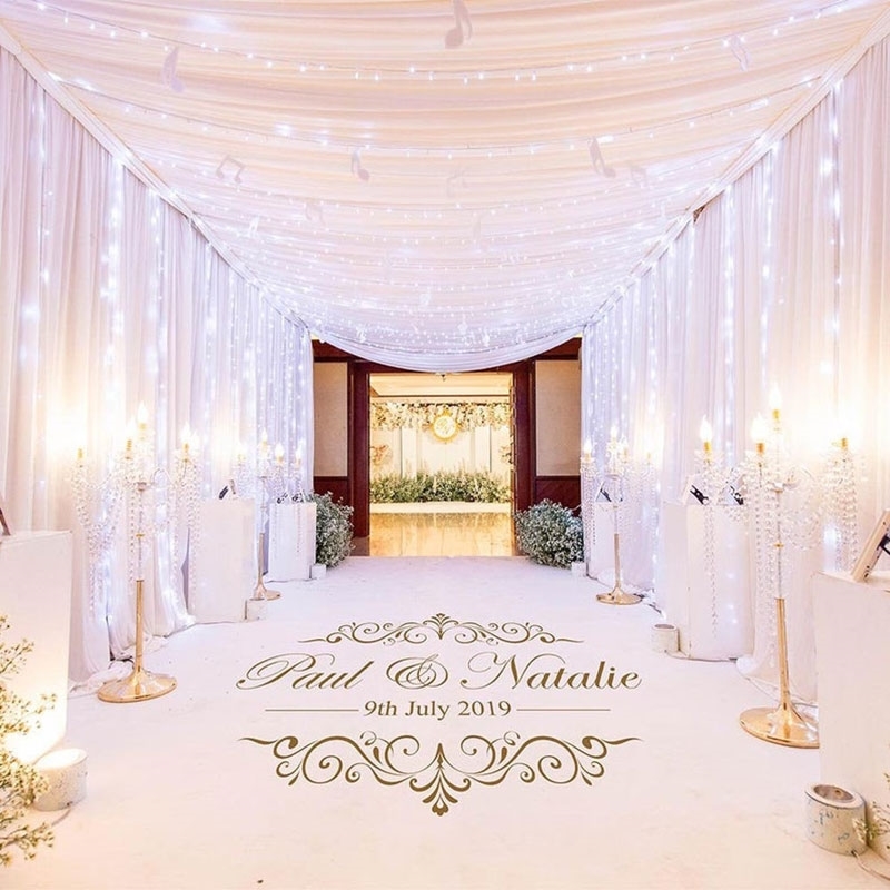 

Dance Floor Decal Wedding Or Engagement Party On Lovers' Day Personalized Name And Anniversary Sticker Interior Home Decor WE34 210310