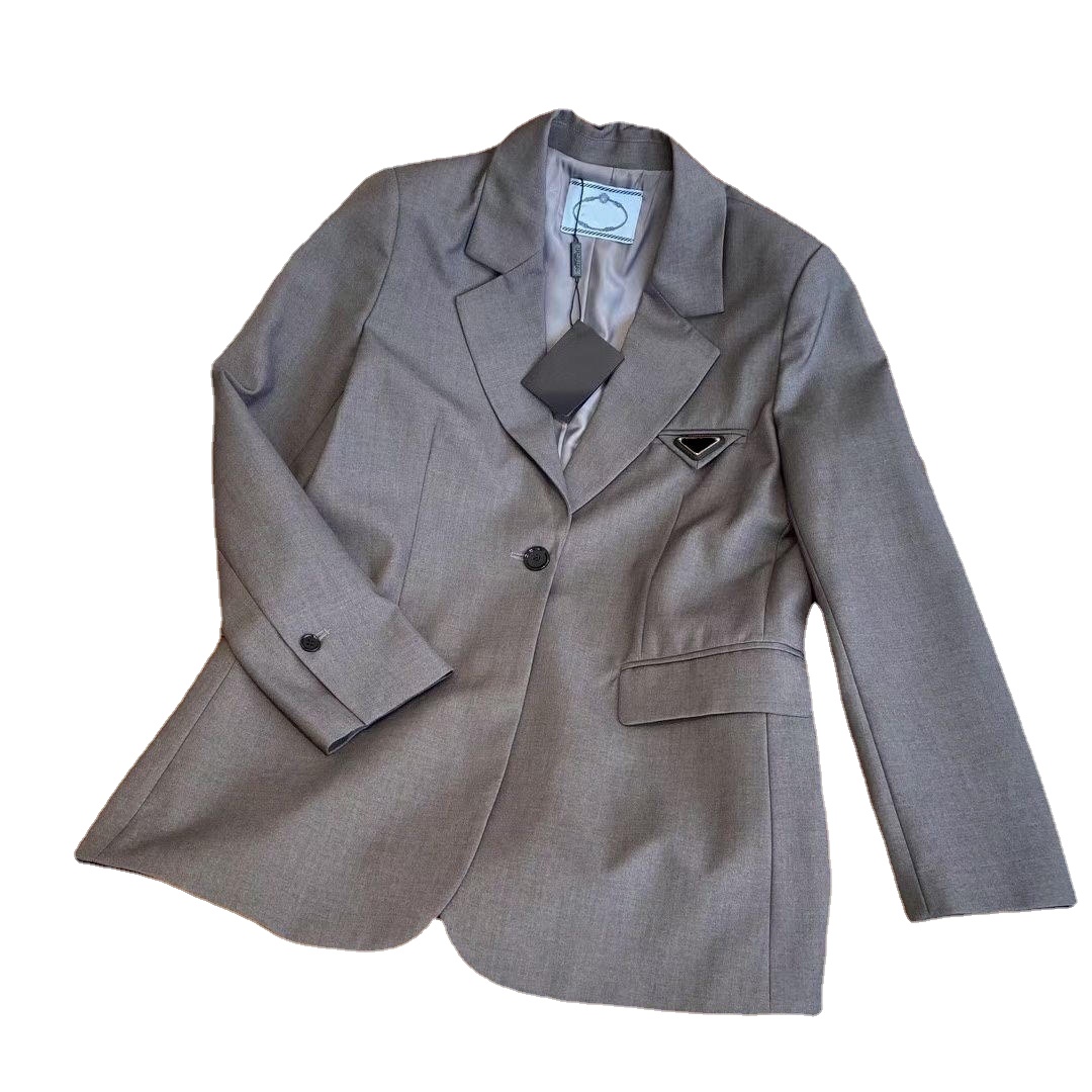 

P--a Womens Luxury Brand Designer Suits Blazers High Quality Female Ladies V-neck Single-breasted Long-sleeved Slim Jacket OL Commuter Top Coat Overcoat P-83, Physical map scan qr code