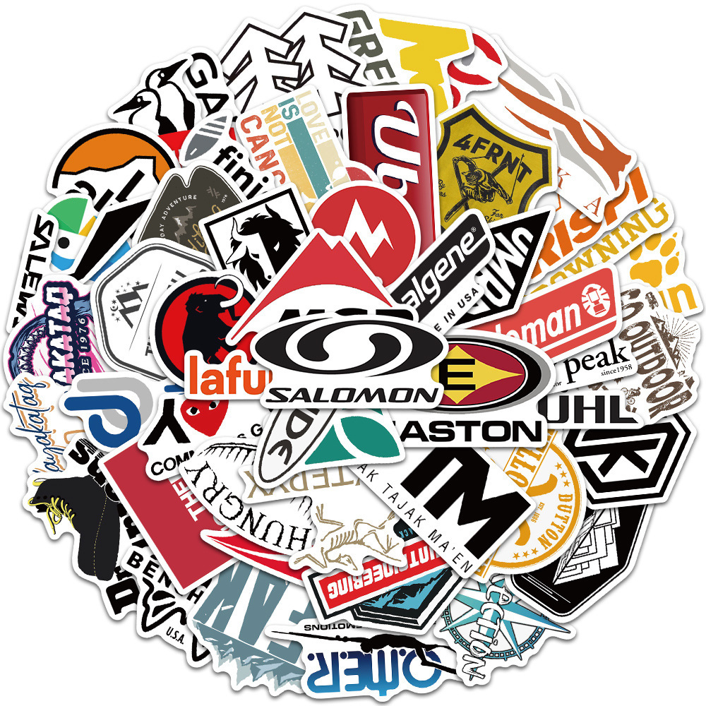 

50 PCS Mixed Graffiti skateboard Stickers Outdoor Sign logos For Car Laptop Fridge Helmet Pad Bicycle Bike Motorcycle PS4 book Guitar Pvc Decal, Multi colors