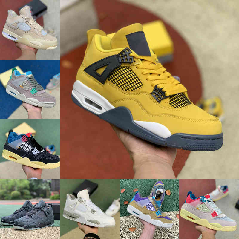 

Top Quality University Blue 4 4s Basketball Shoes Mens Women Pine Green What The Tattoo White Cement Sail SP WMNS Union LA NOIR GUAVA ICE BORDEAUX Sneakers, Red metallic