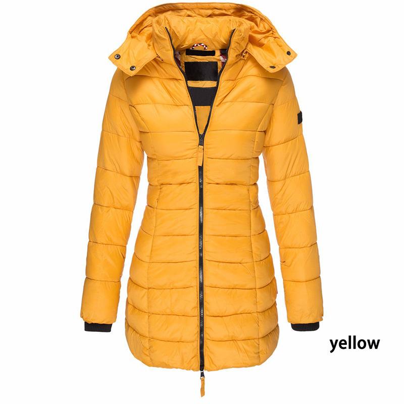 

Women' Trench Coats Women Parkas Winter Fashion Hooded Warm Coat Solid Slim Fit Cotton Padded Puffer Jacket Female Long Parka Overcoat, Black