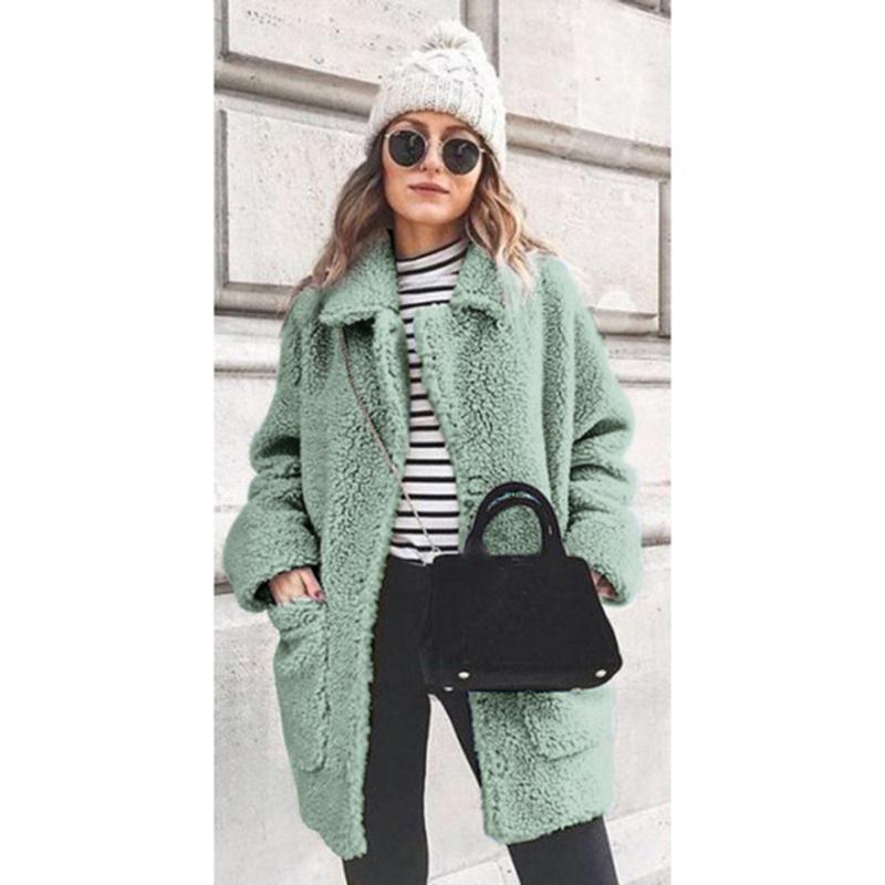 

Women' Fur & Faux LANSHIFEI F0265 Natural Color Fake Coat Women Winter Jacket Fashion Silm Outwear Girl Teddy Long, Beige