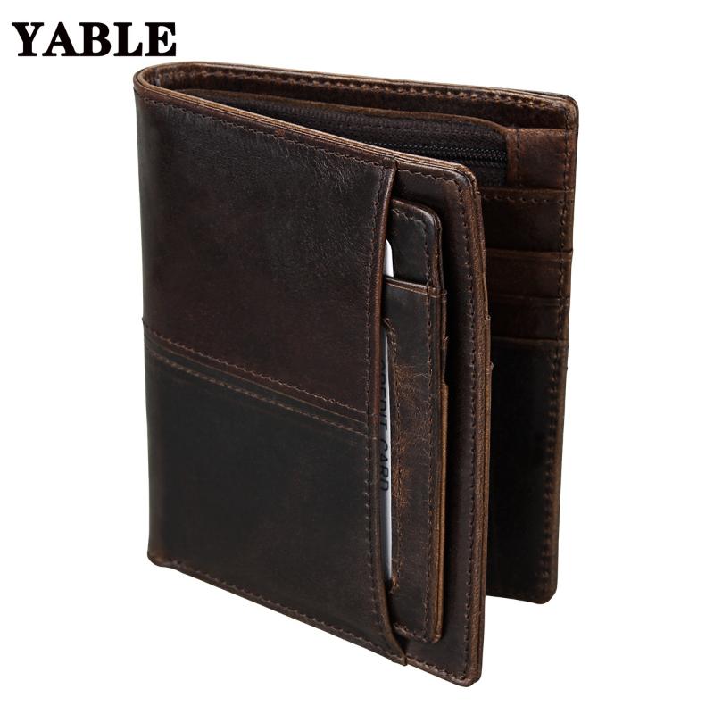 

Wallets Short Retro Wallet Men's Oil Wax Leather RFID Anti-Theft Swiping, Red;black